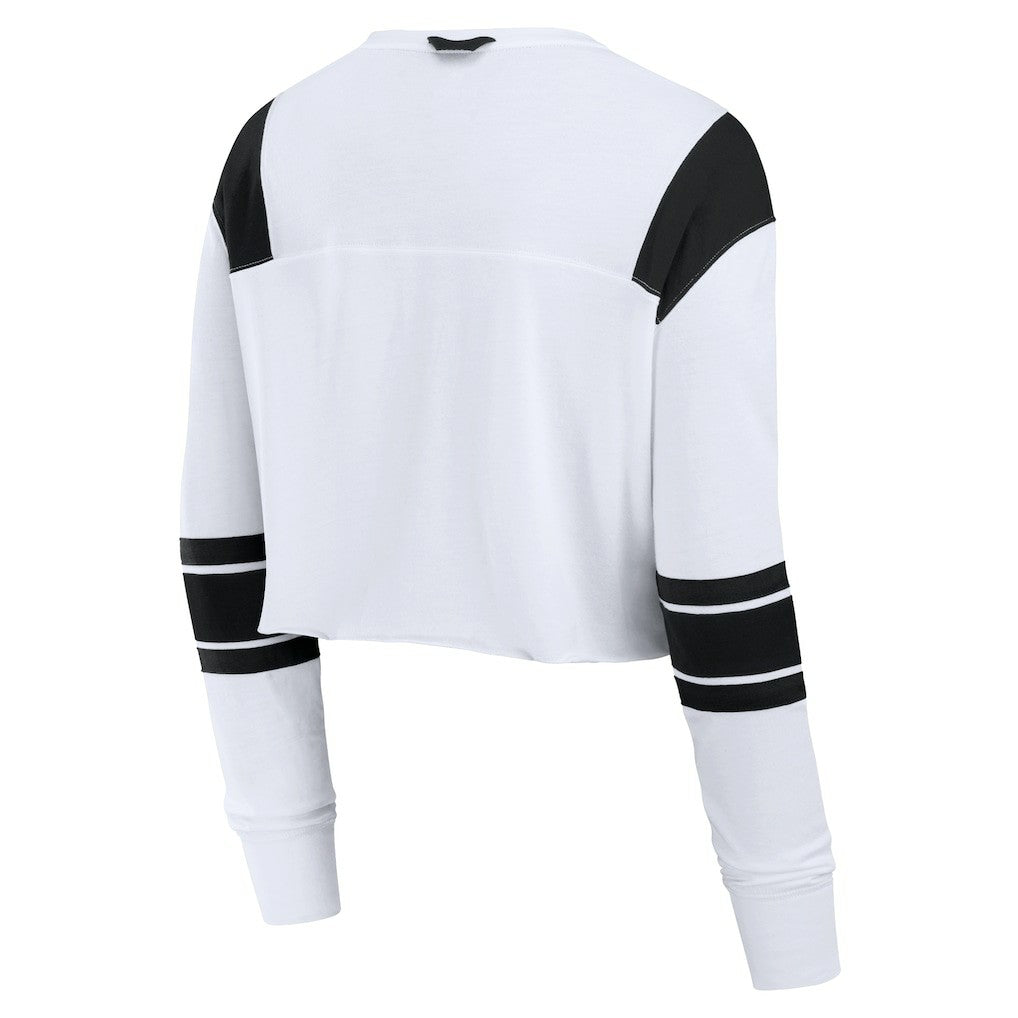 New York Jets Women's Stretch Cropped Fashion Long Sleeve T-Shirt White | Fanatics