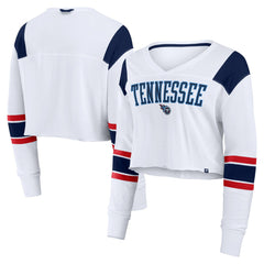 Tennessee Titans Women's Stretch Cropped Fashion Long Sleeve T-Shirt White | Fanatics