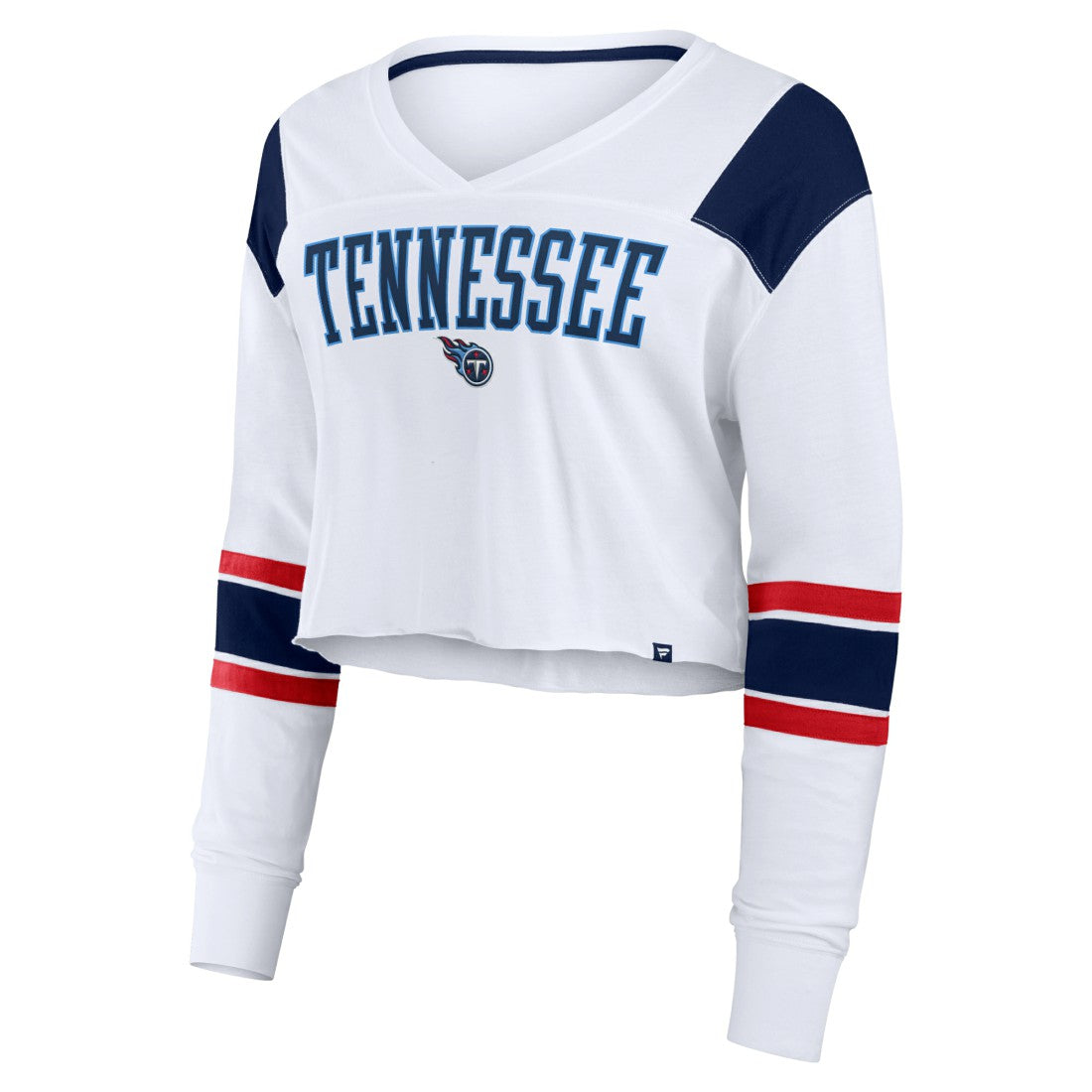 Tennessee Titans Women's Stretch Cropped Fashion Long Sleeve T-Shirt White | Fanatics