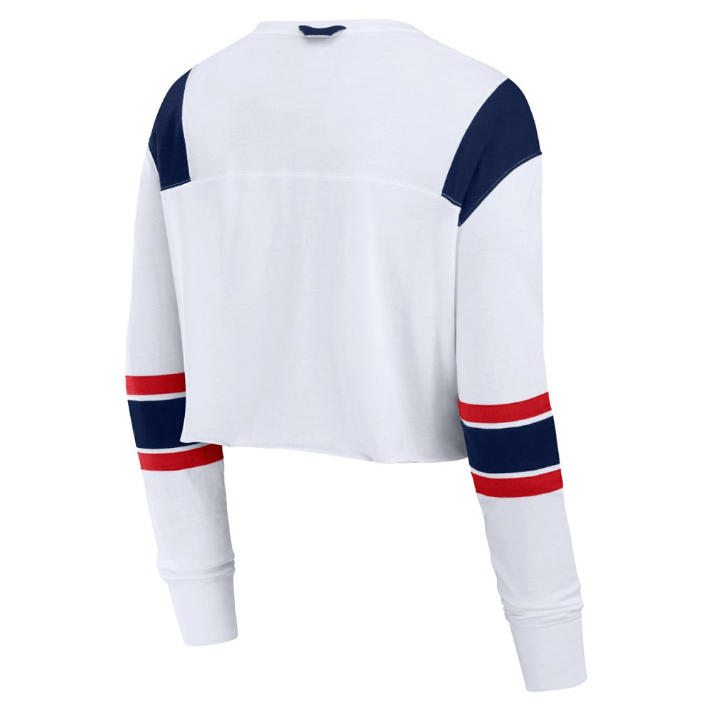 Tennessee Titans Women's Stretch Cropped Fashion Long Sleeve T-Shirt White | Fanatics