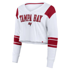 Tampa Bay Buccaneers Women's Stretch Cropped Fashion Long Sleeve T-Shirt White | Fanatics