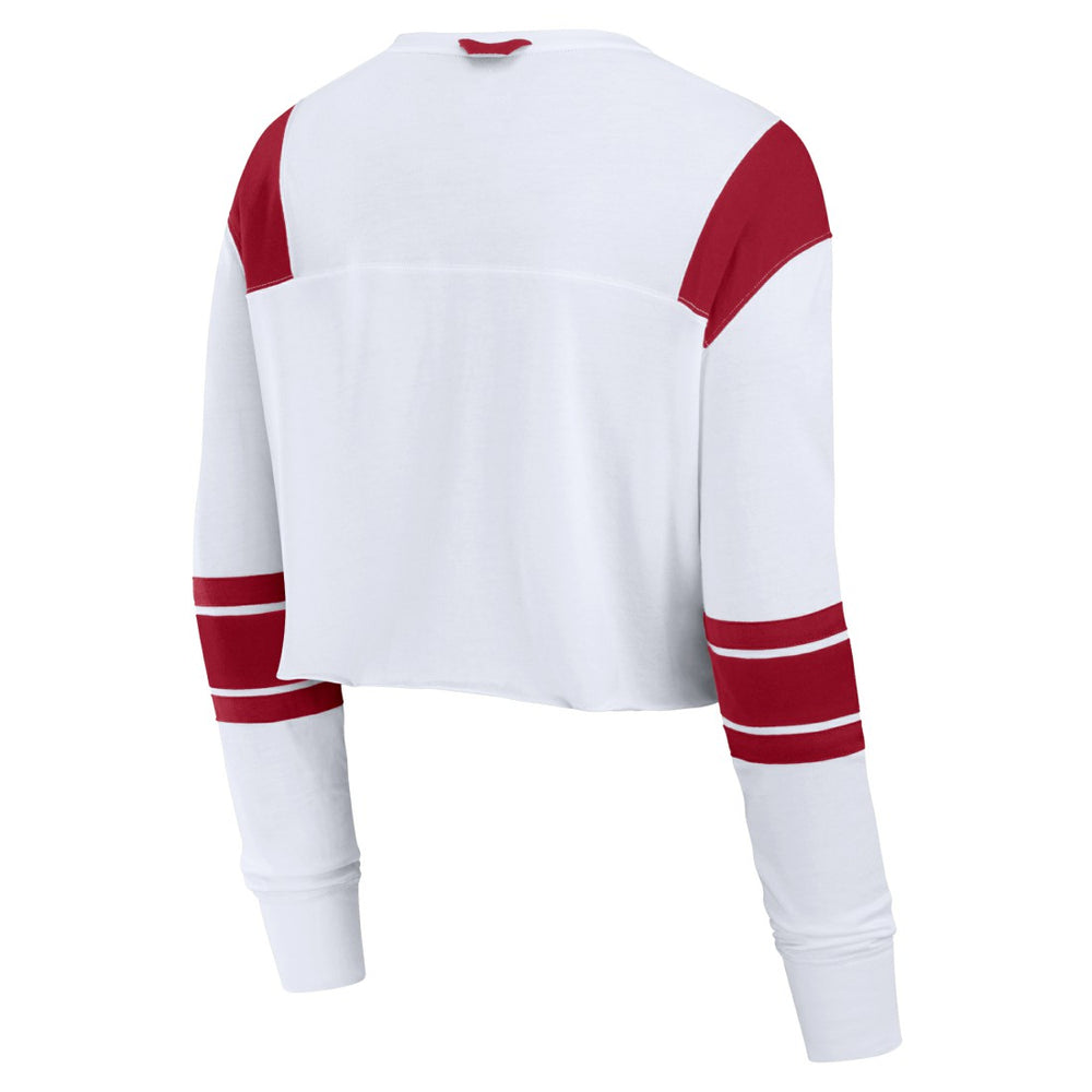 Tampa Bay Buccaneers Women's Stretch Cropped Fashion Long Sleeve T-Shirt White | Fanatics