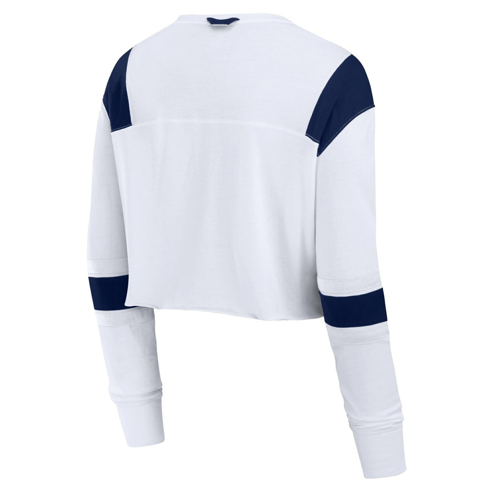 Seattle Seahawks Women's Stretch Cropped Fashion Long Sleeve T-Shirt White | Fanatics