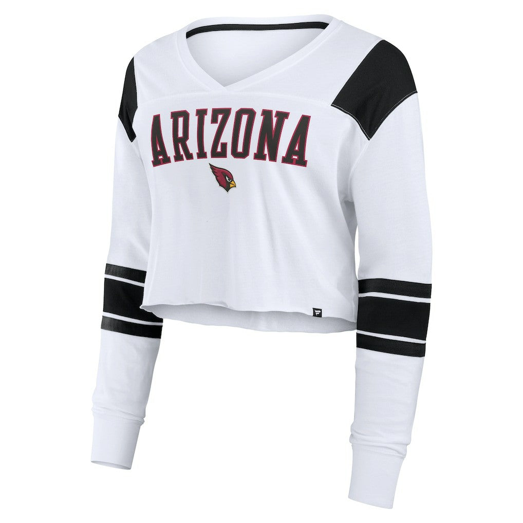Arizona Cardinals Women's Stretch Cropped Fashion Long Sleeve T-Shirt White | Fanatics
