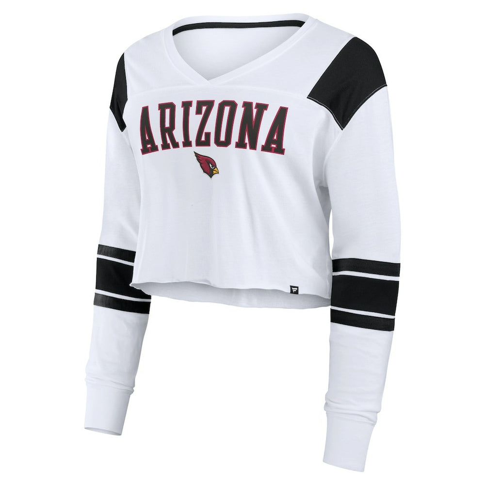 Arizona Cardinals Women's Stretch Cropped Fashion Long Sleeve T-Shirt White | Fanatics