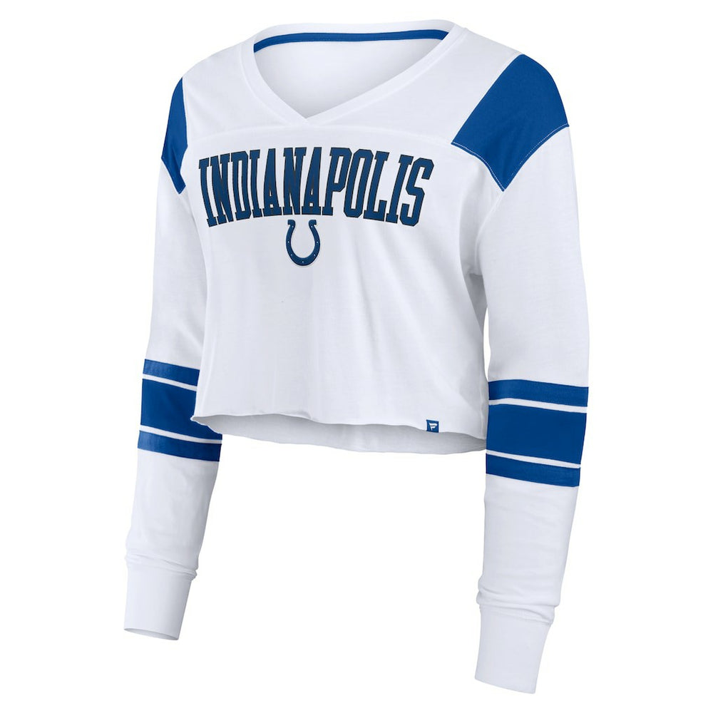 Indianapolis Colts Women's Stretch Cropped Fashion Long Sleeve T-Shirt White | Fanatics