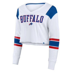 Buffalo Bills Women's Stretch Cropped Fashion Long Sleeve T-Shirt White | Fanatics