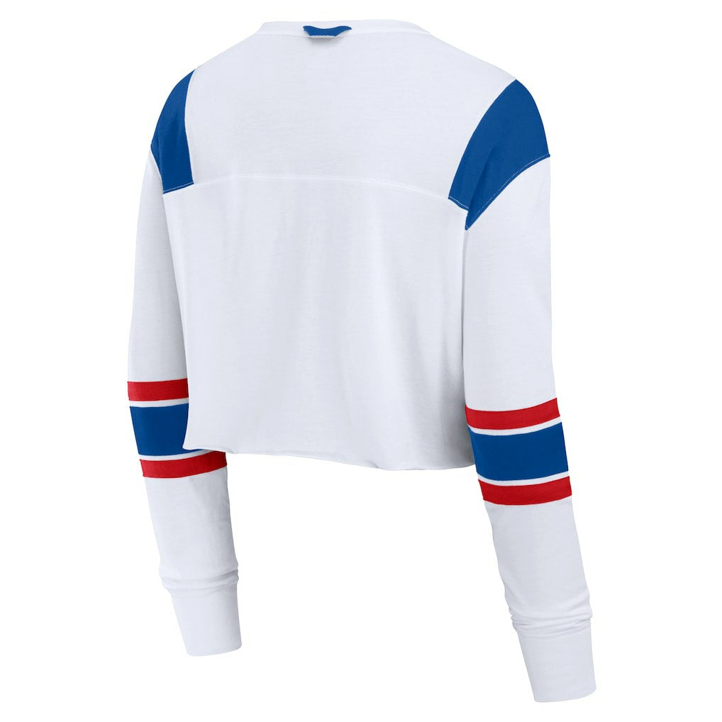 Buffalo Bills Women's Stretch Cropped Fashion Long Sleeve T-Shirt White | Fanatics