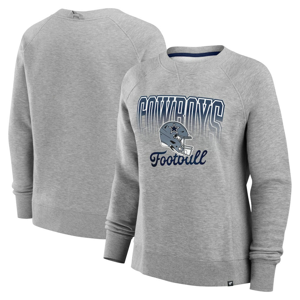 Dallas Cowboys Women's Hit Hard Fleece Pullover Sweatshirt Heather Gray | Fanatics