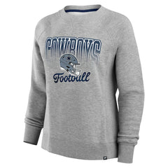 Dallas Cowboys Women's Hit Hard Fleece Pullover Sweatshirt Heather Gray | Fanatics