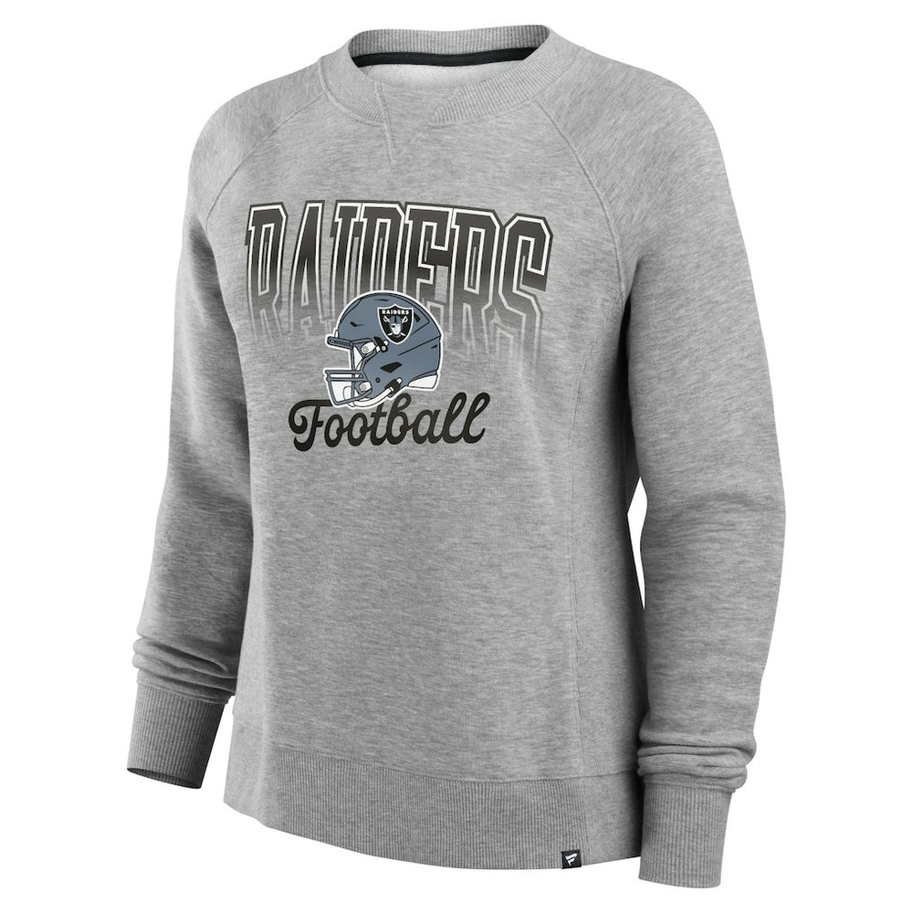 Las Vegas Raiders Women's Hit Hard Fleece Pullover Sweatshirt Heather Gray | Fanatics