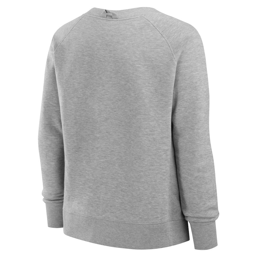 Las Vegas Raiders Women's Hit Hard Fleece Pullover Sweatshirt Heather Gray | Fanatics