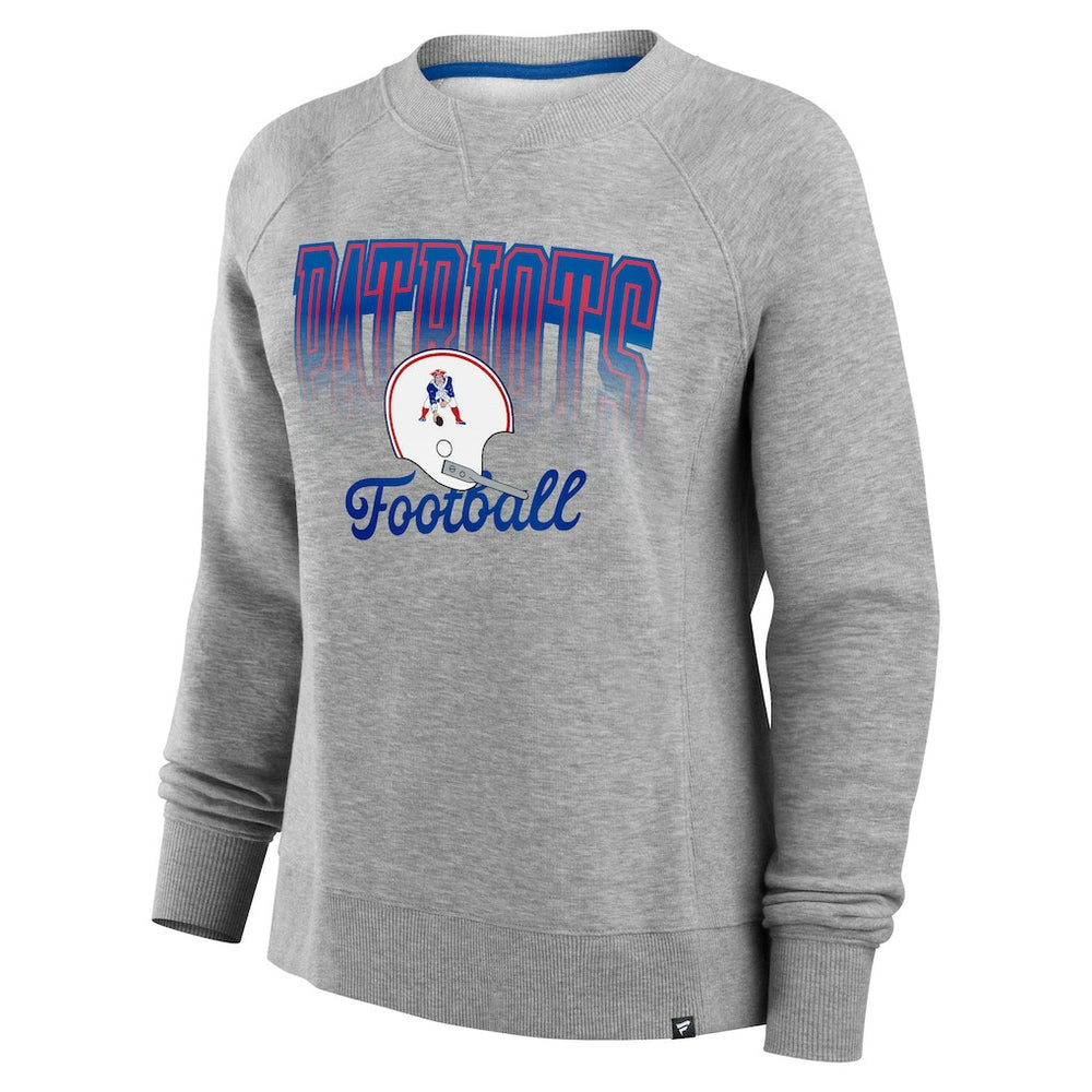 New England Patriots Women's Hit Hard Fleece Pullover Sweatshirt Heather Gray | Fanatics