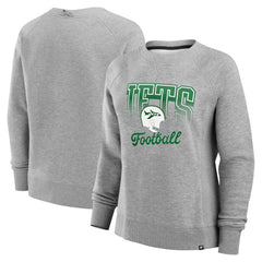 New York Jets Women's Hit Hard Fleece Pullover Sweatshirt Heather Gray | Fanatics