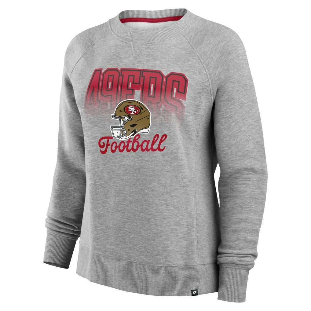 San Francisco 49ers Women's Hit Hard Fleece Pullover Sweatshirt Heather Gray | Fanatics