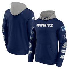Dallas Cowboys Patched Out Pullover Hoodie Navy/Silver | Fanatics