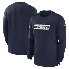 Dallas Cowboys 2024/25 Sideline Player Tri-Blend Performance Long Sleeve T-Shirt Navy | Nike for Sale