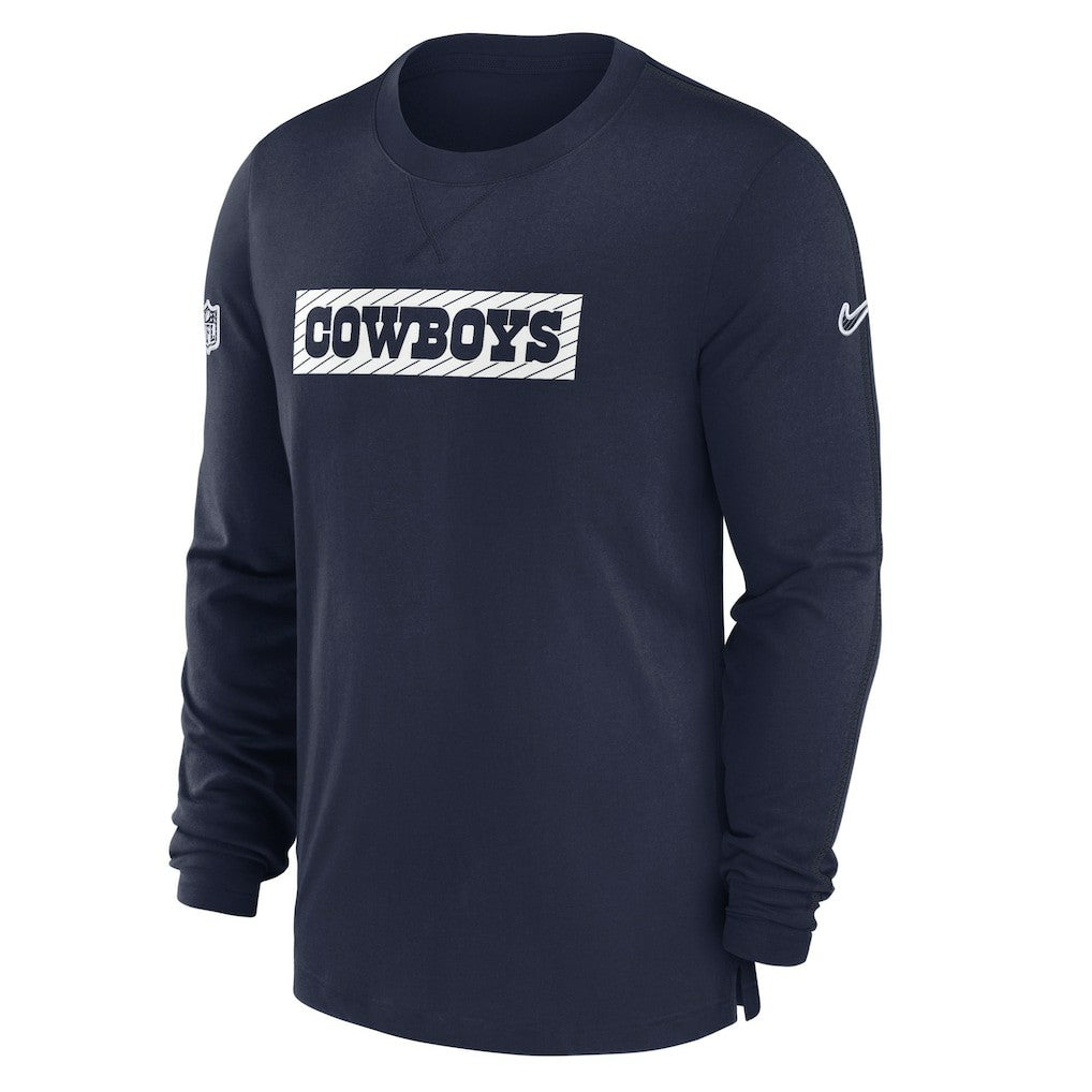 Dallas Cowboys 2024/25 Sideline Player Tri-Blend Performance Long Sleeve T-Shirt Navy | Nike for Sale