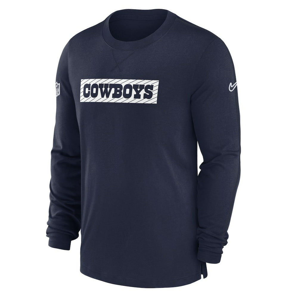 Dallas Cowboys 2024/25 Sideline Player Tri-Blend Performance Long Sleeve T-Shirt Navy | Nike for Sale