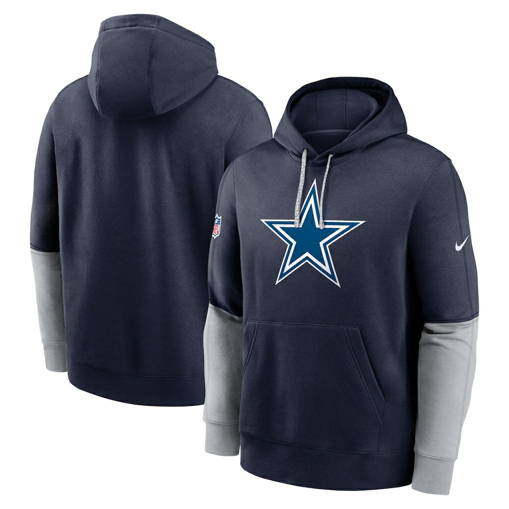 Dallas Cowboys 2024 Sideline Club Pullover Hoodie Navy | Nike for Sale