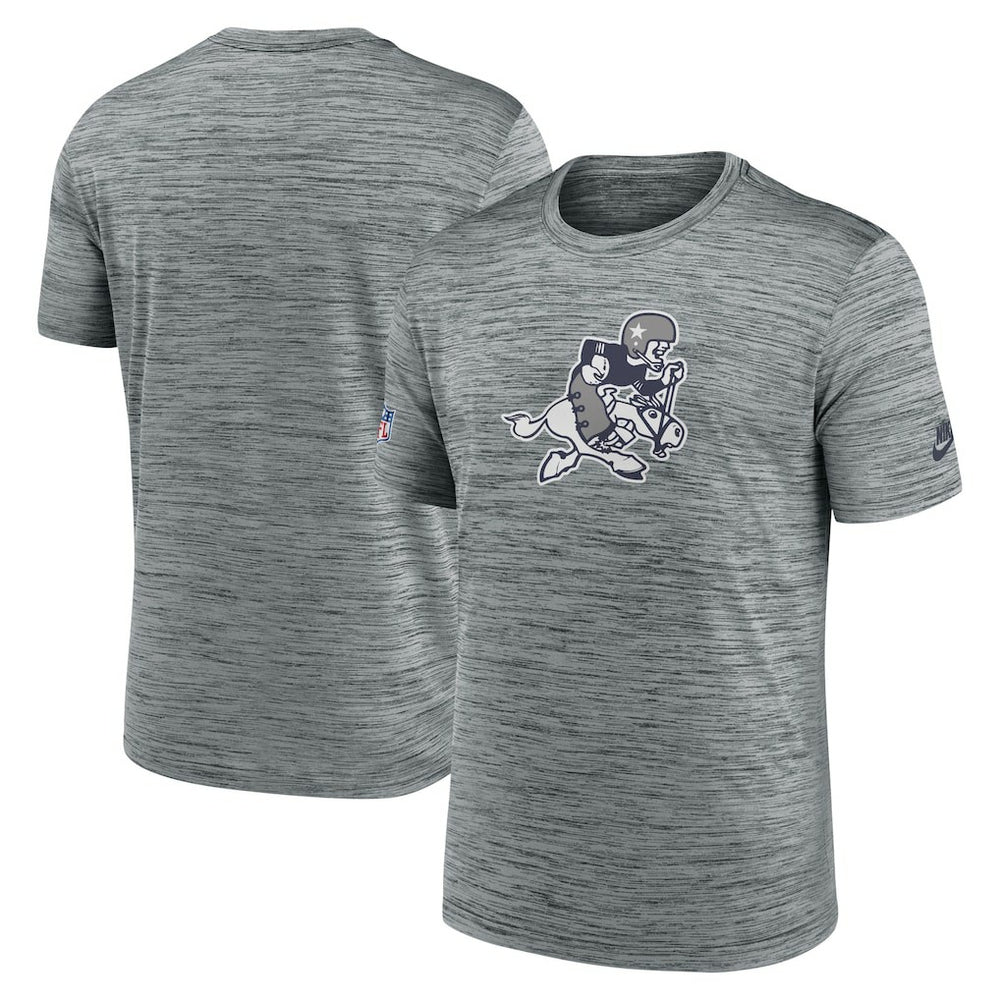 Dallas Cowboys Sideline Velocity Throwback Logo Dri-FIT T-Shirt Gray | Nike for Sale