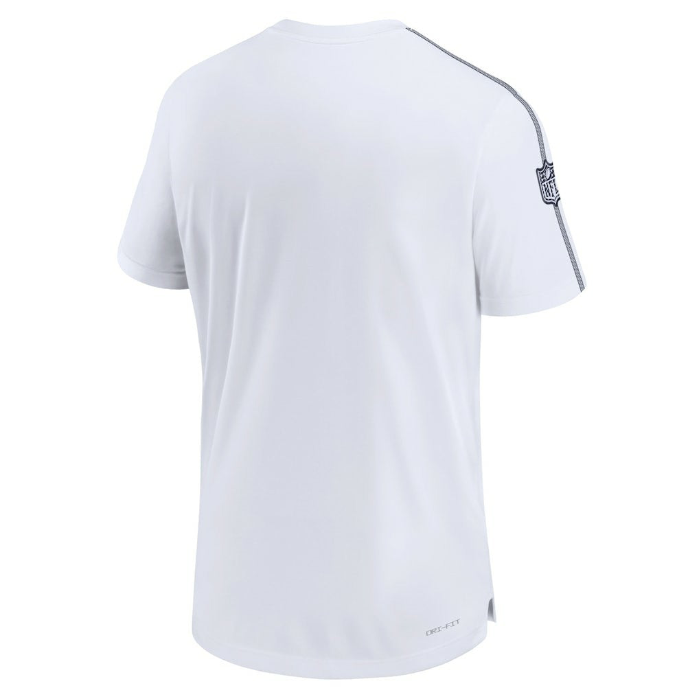 Dallas Cowboys 2024 Sideline Coach UV Performance T-Shirt White | Nike for Sale