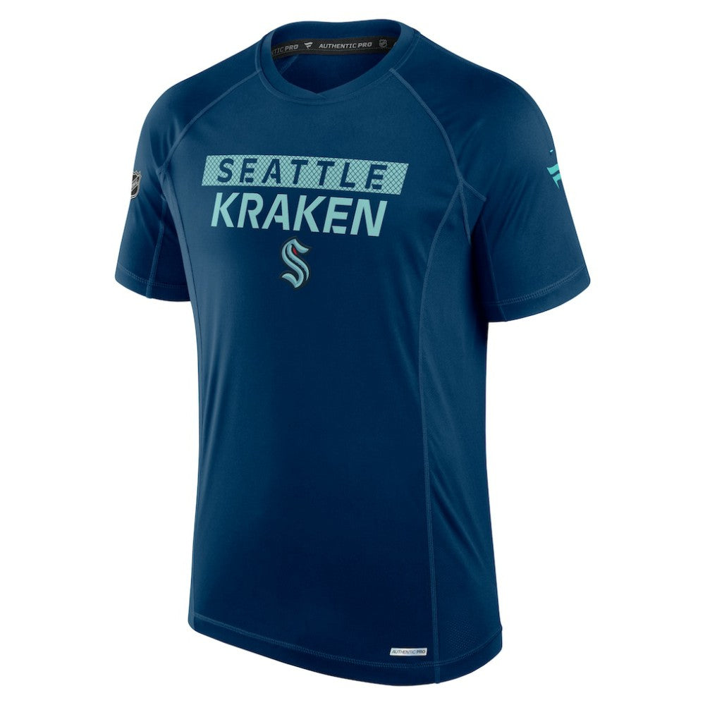 Seattle Kraken Fanatics Authentic Pro Rink Tech T-Shirt - Deep Sea Blue - NHL