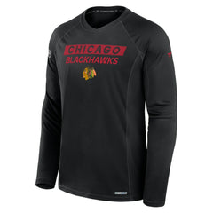 Chicago Blackhawks Fanatics Authentic Pro Rink Tech Long Sleeve T-Shirt - Black - NHL