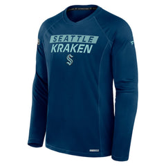 Seattle Kraken Fanatics Authentic Pro Rink Tech Long Sleeve T-Shirt - Navy - NHL