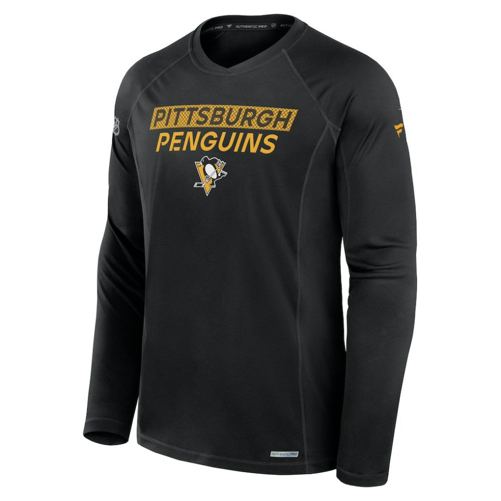 Pittsburgh Penguins Fanatics Authentic Pro Rink Tech Long Sleeve T-Shirt - Black - NHL