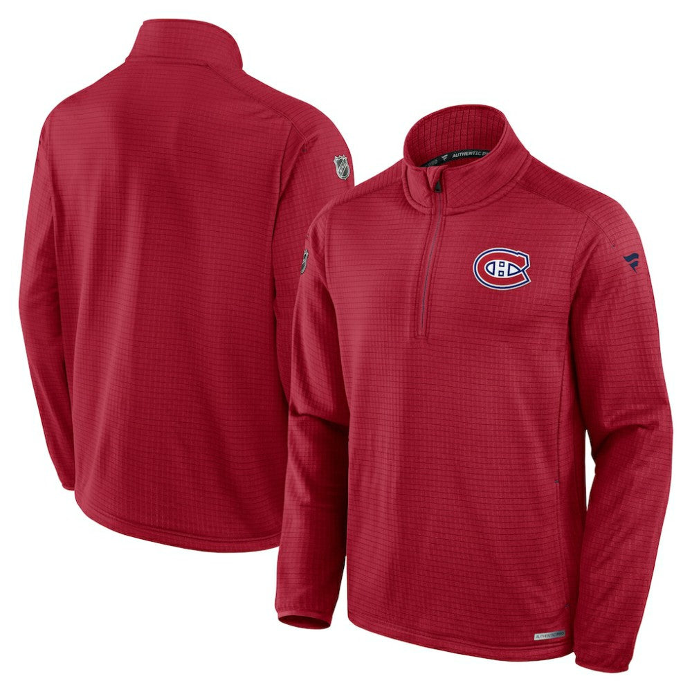 Montreal Canadiens Fanatics Authentic Pro Rink Quarter-Zip Jacket - Red - NHL