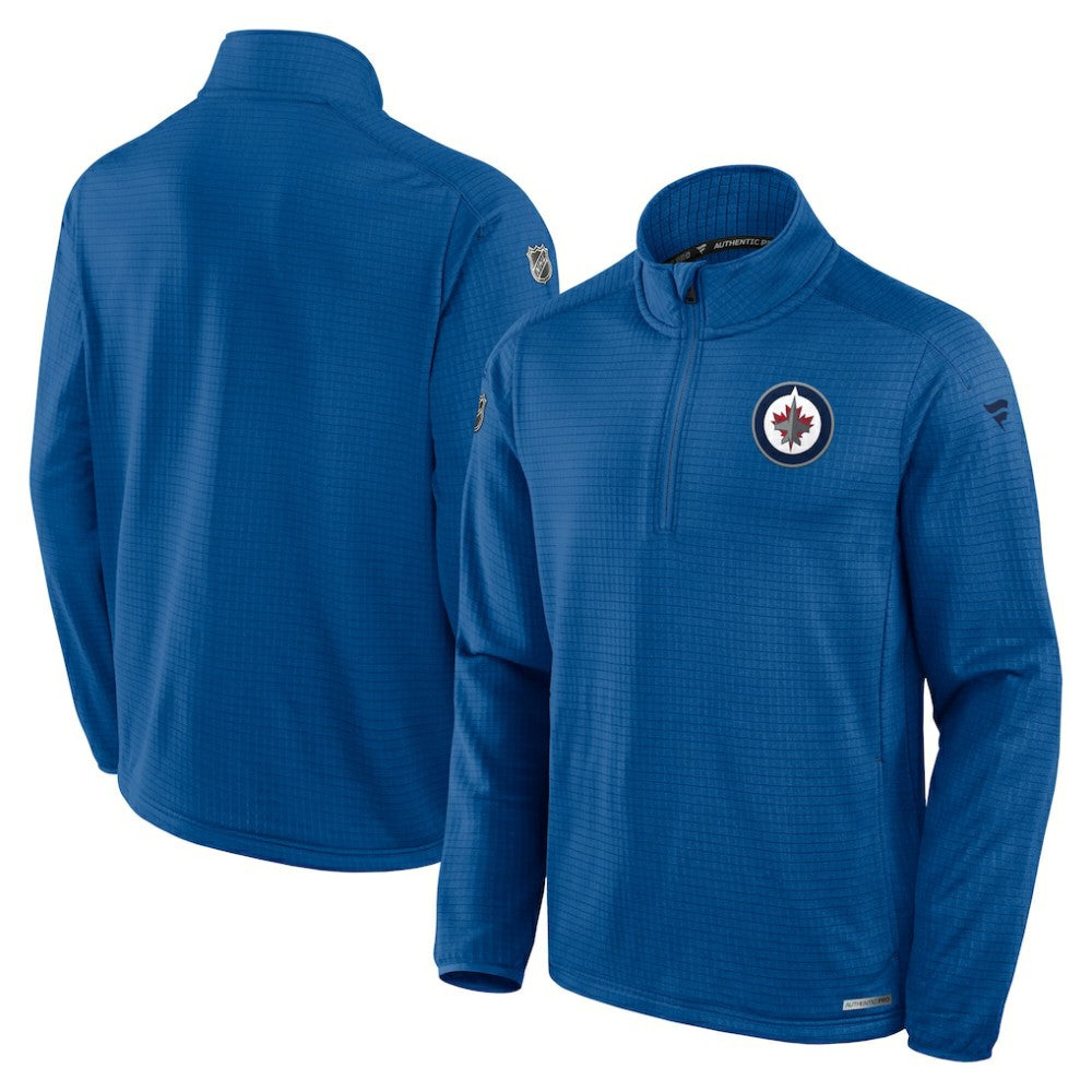 Winnipeg Jets Fanatics Authentic Pro Rink Quarter-Zip Jacket - Blue - NHL