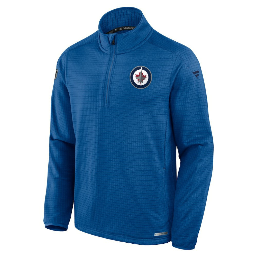 Winnipeg Jets Fanatics Authentic Pro Rink Quarter-Zip Jacket - Blue - NHL