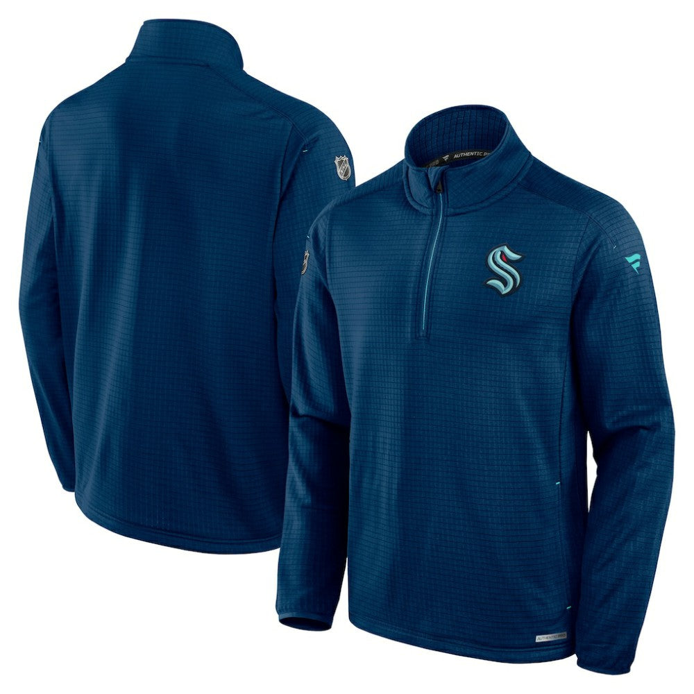 Seattle Kraken Fanatics Authentic Pro Rink Quarter-Zip Jacket - Navy - NHL
