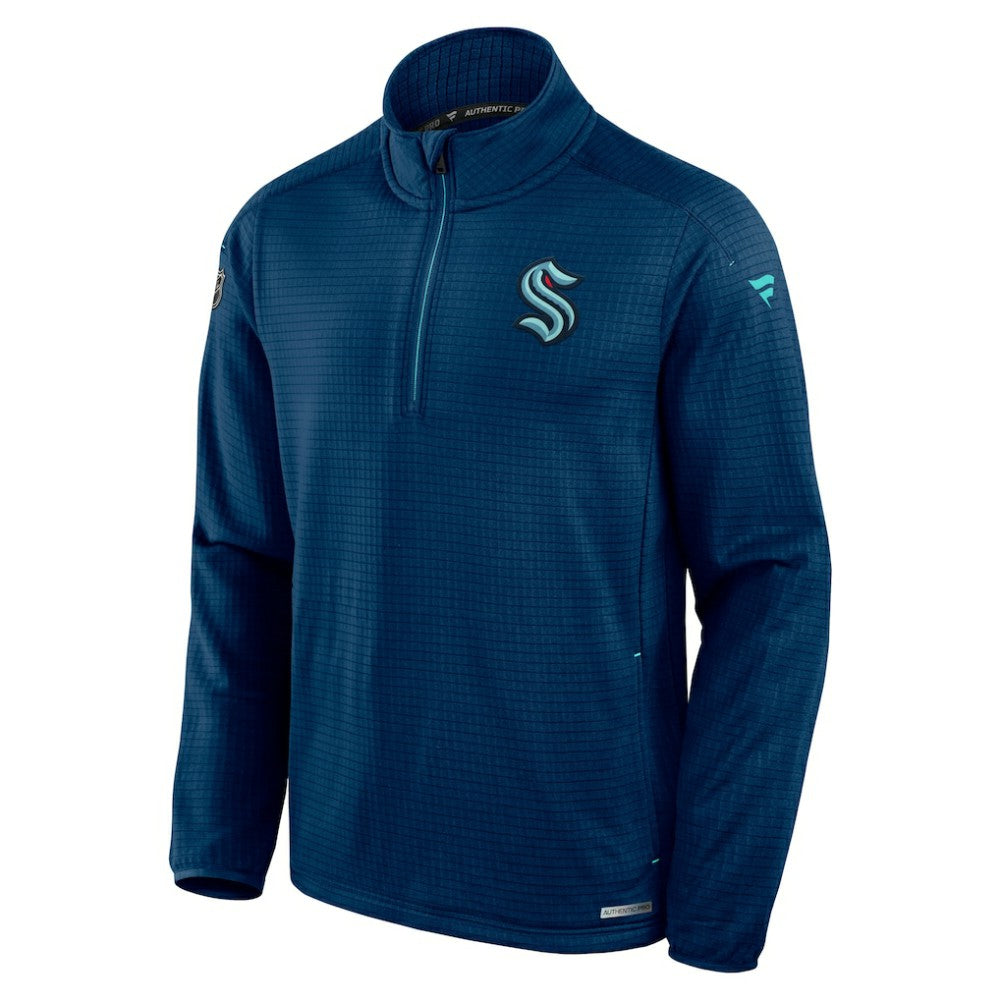 Seattle Kraken Fanatics Authentic Pro Rink Quarter-Zip Jacket - Navy - NHL