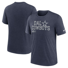 Dallas Cowboys Lockup Tri-Blend T-Shirt Heather Navy | Nike for Sale