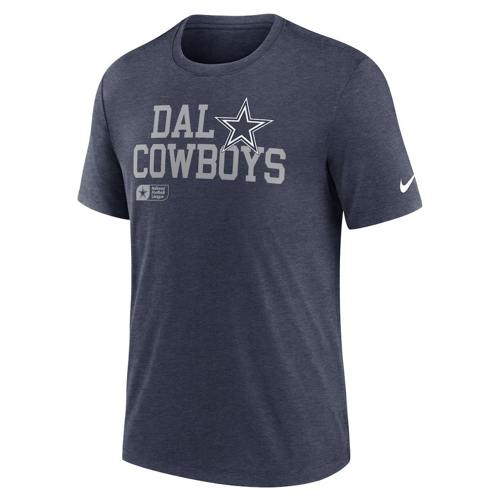 Dallas Cowboys Lockup Tri-Blend T-Shirt Heather Navy | Nike for Sale