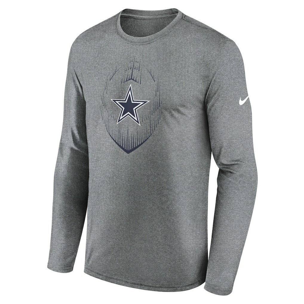 Dallas Cowboys Icon Legend Performance Long Sleeve T-Shirt Heather Gray | Nike for Sale