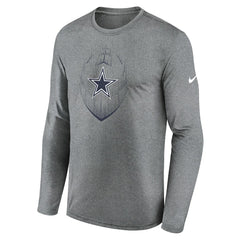 Dallas Cowboys Icon Legend Performance Long Sleeve T-Shirt Heather Gray | Nike for Sale