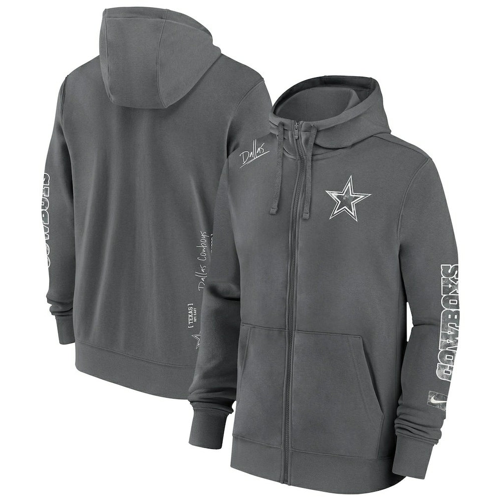 Dallas Cowboys Primetime Club Full-Zip Hoodie Charcoal | Nike for Sale