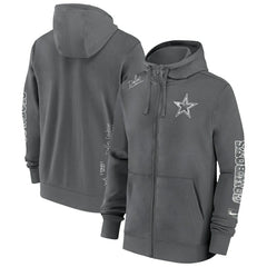 Dallas Cowboys Primetime Club Full-Zip Hoodie Charcoal | Nike for Sale