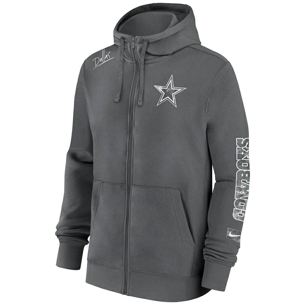 Dallas Cowboys Primetime Club Full-Zip Hoodie Charcoal | Nike for Sale