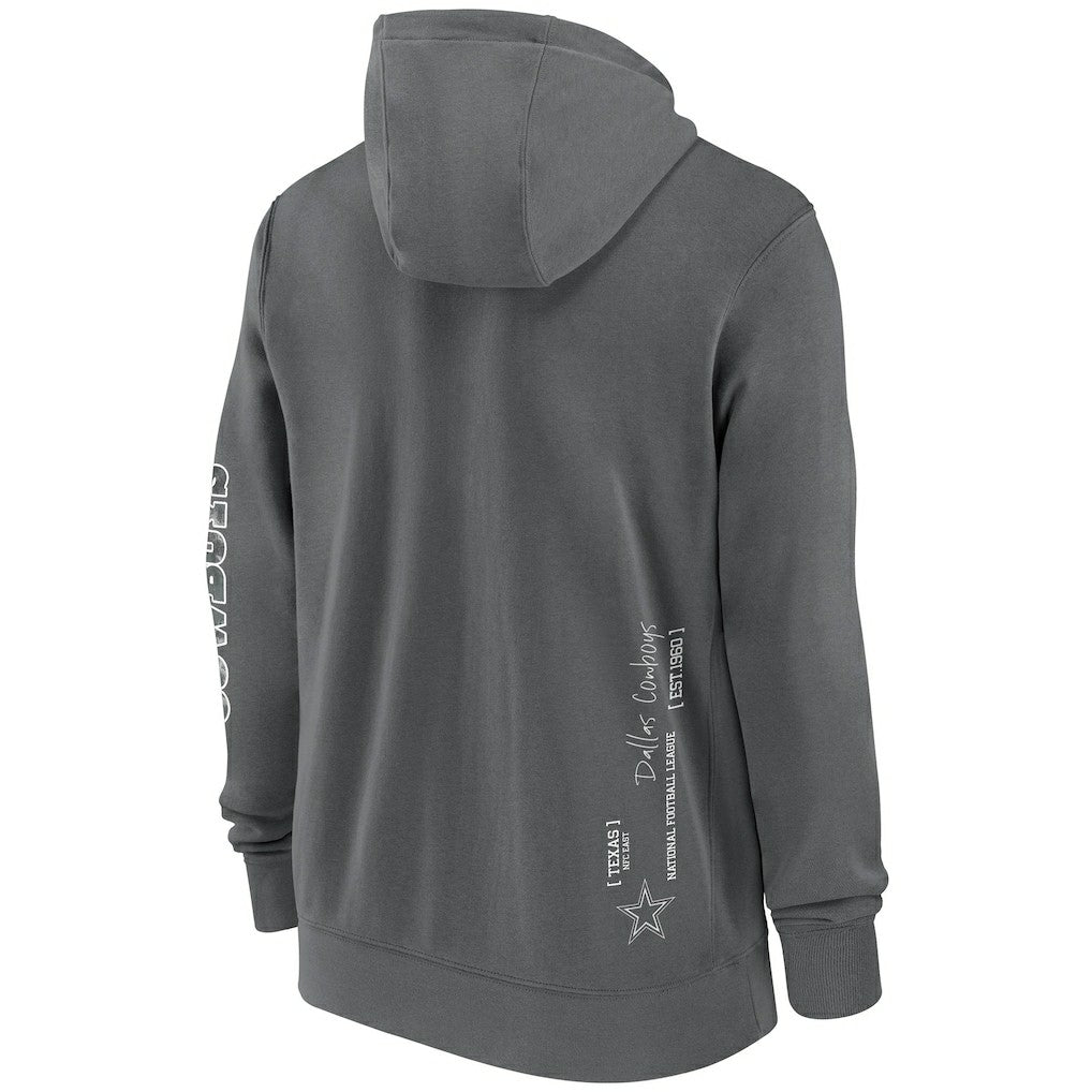 Dallas Cowboys Primetime Club Full-Zip Hoodie Charcoal | Nike for Sale