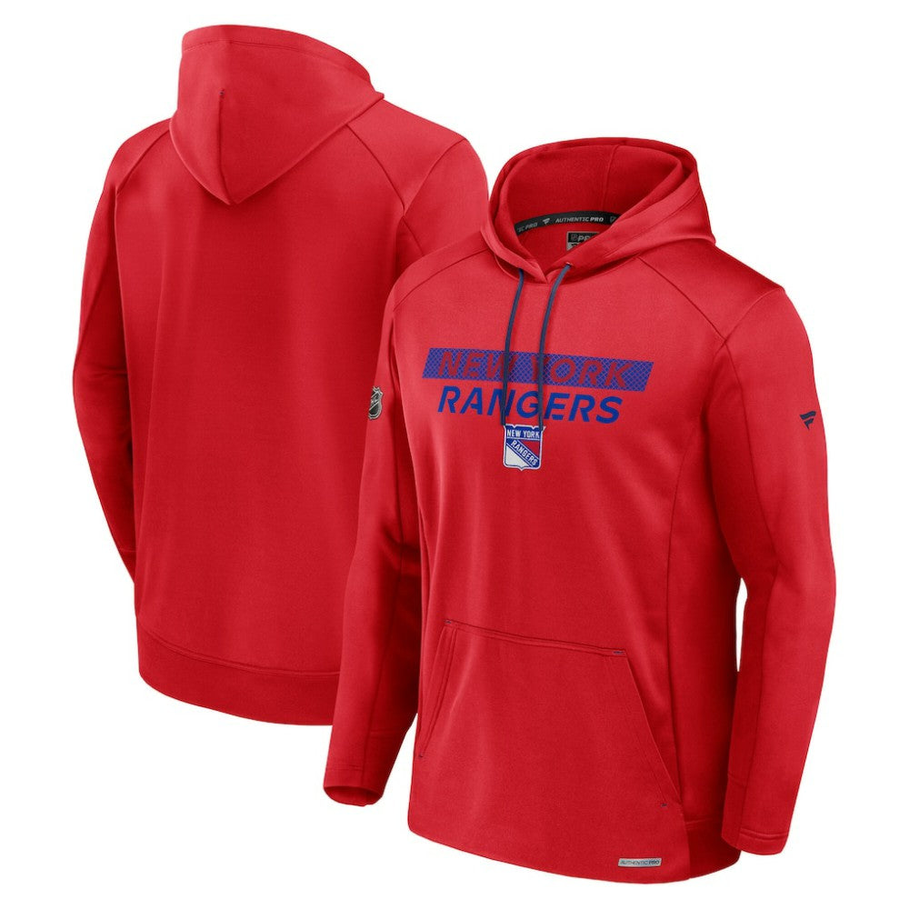 New York Rangers Fanatics Authentic Pro Rink Fleece Pullover Hoodie - Red - NHL