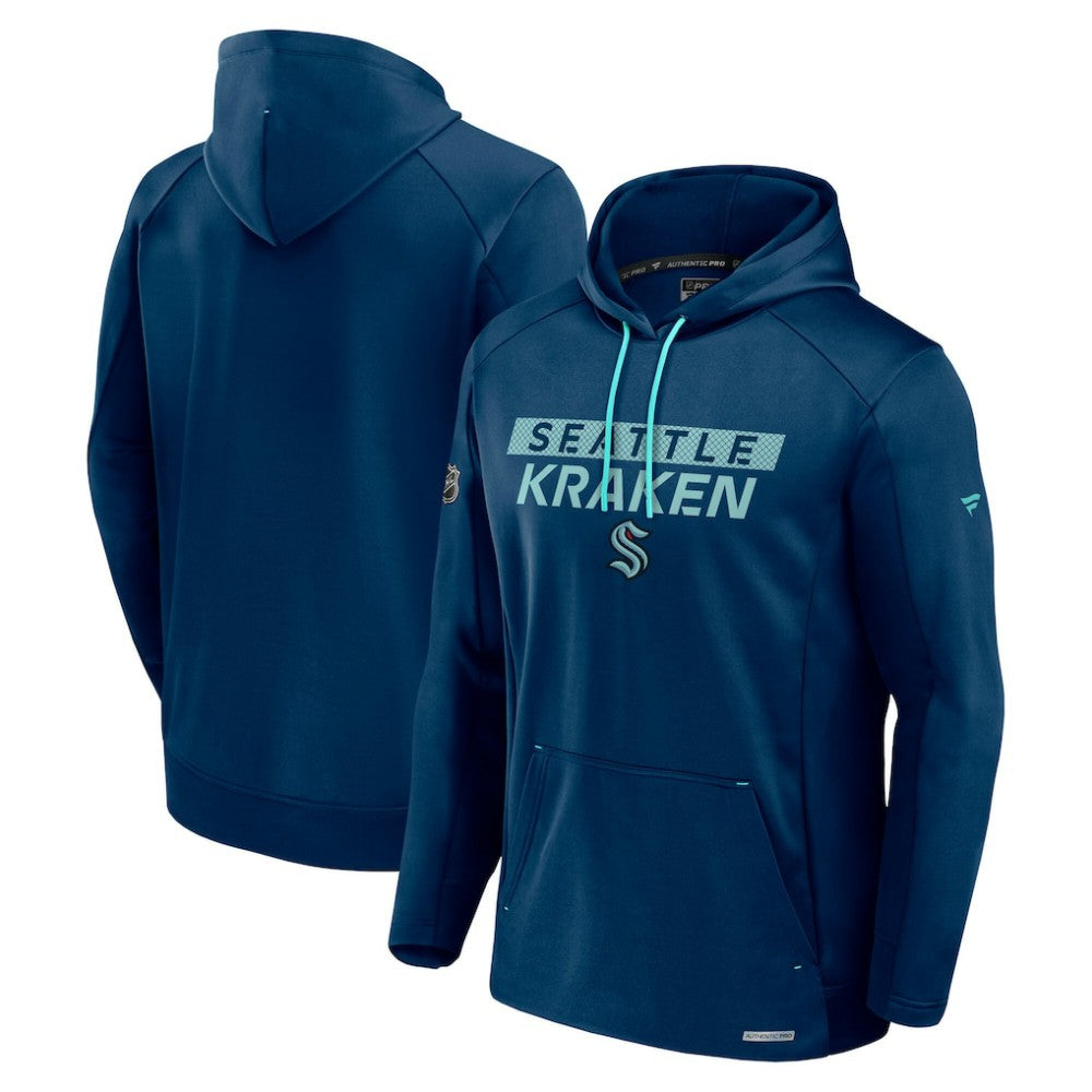 Seattle Kraken Fanatics Authentic Pro Rink Fleece Pullover Hoodie - Deep Sea Blue - NHL