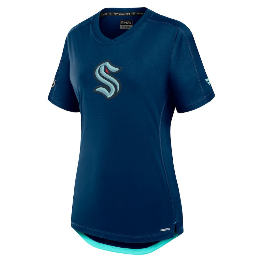 Seattle Kraken Fanatics Women's Authentic Pro Rink T-Shirt - Deep Sea Blue - NHL