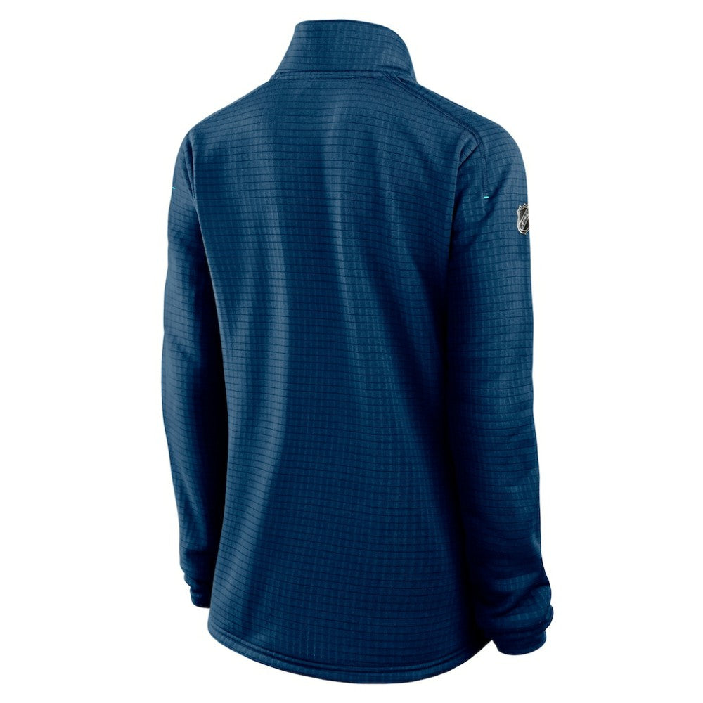Seattle Kraken Fanatics Women's Authentic Pro Rink Lightweight Quarter-Zip Pullover Sweatshirt - Deep Sea Blue - NHL