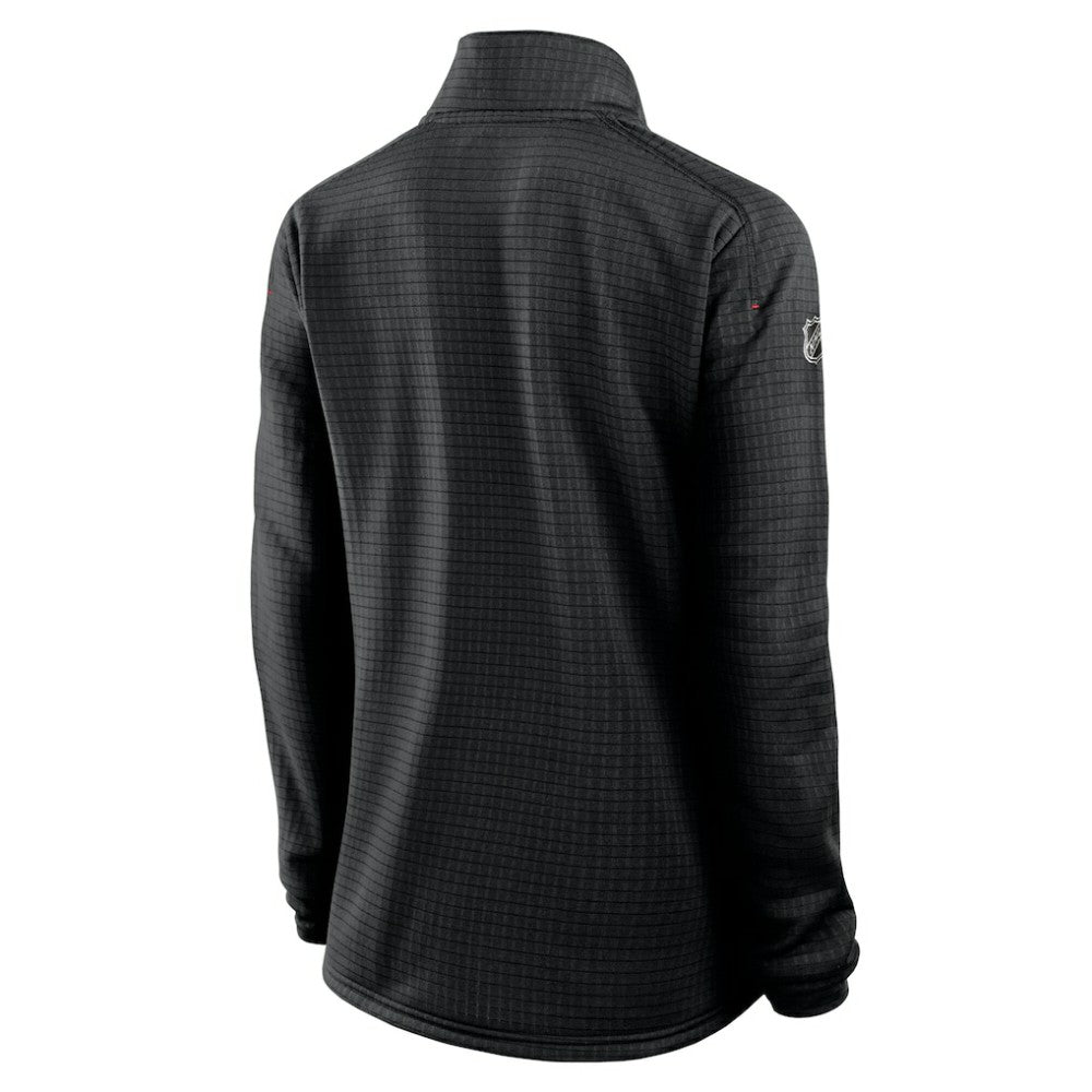 Chicago Blackhawks Fanatics Women's Authentic Pro Rink Lightweight Quarter-Zip Pullover Sweatshirt - Black - NHL