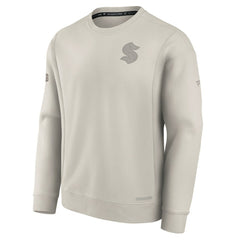 Seattle Kraken Fanatics Authentic Pro Road Fleece Pullover Sweatshirt - Cream - NHL
