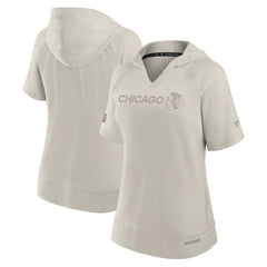 Chicago Blackhawks Fanatics Women's Authentic Pro Road Short Sleeve V-Neck Pullover Hoodie - Cream - NHL